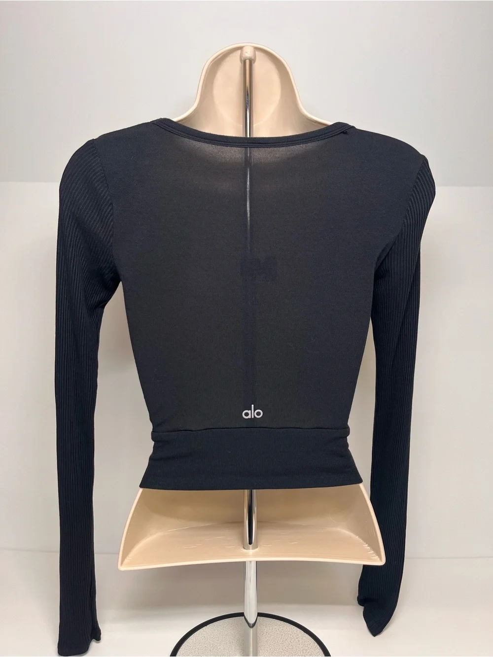 ALO Yoga Black Twist-Knot Long Sleeve Top